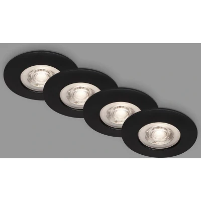 Afbeelding van BRILONER KULANA LED inbouwarmaturen, mat zwart, dimbaar, 4x printplaat, 4,9W