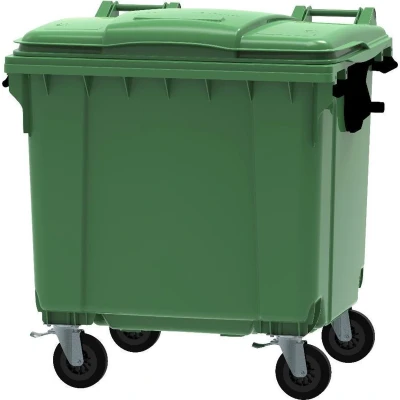 Afbeelding van Container 1100 liter vlak deksel groen