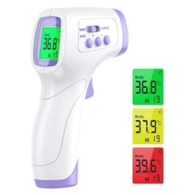 Afbeelding van Wawech infraroodthermometer voor volwassenen en kinderen, nauwkeurige snelle aflezing, contactloos, voorhoofdthermometer met 2 in 1 digitaal lcd display, menselijk lichaam of voorwerpen