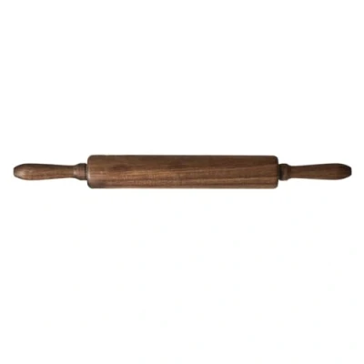 Afbeelding van Home Deco Factory Deegroller voor in de keuken acacia hout donkerbruin 45 cm Keukengerei beslag maken