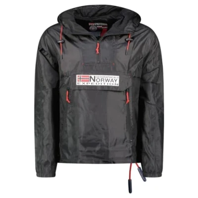 Afbeelding van Geographical Norway Choupa Heren Outdoor Winddichte Jas Waterdichte Lange Mouw Regenjas Wandelen Lente Zomer Herfst Winter, zwart.