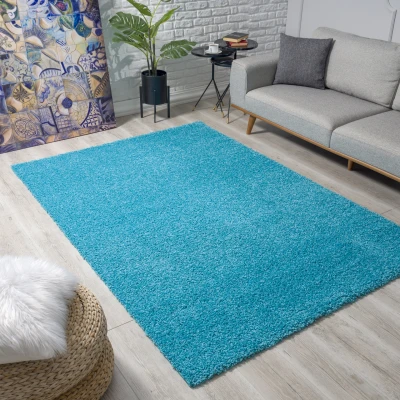 Afbeelding van Shaggy Vloerkleed Turquoise Hoogpolig 200x290 cm