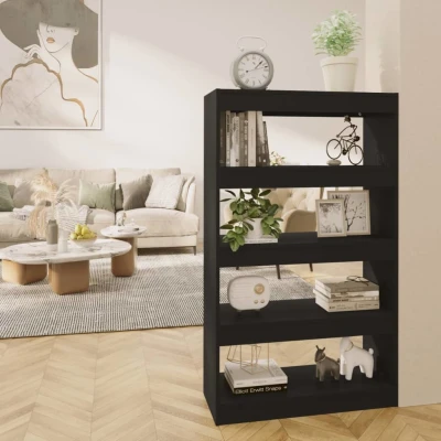 Afbeelding van Boekenkast/kamerscherm 80x30x135 cm spaanplaat zwart