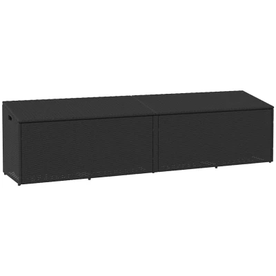 Afbeelding van vidaXL Tuinbox 220x50x58 cm poly rattan zwart