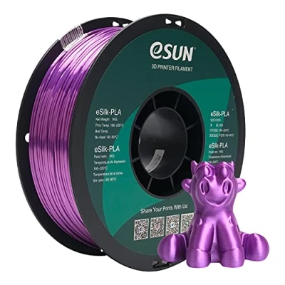 Afbeelding van eSUN PLA zijde filament 1,75 mm, zijdeachtig, glanzend, 3D printer, filament, maatnauwkeurigheid +/ 0,05 spoel van 1 kg (2,2 lBS) printerfilament voor printers, zijdepaars