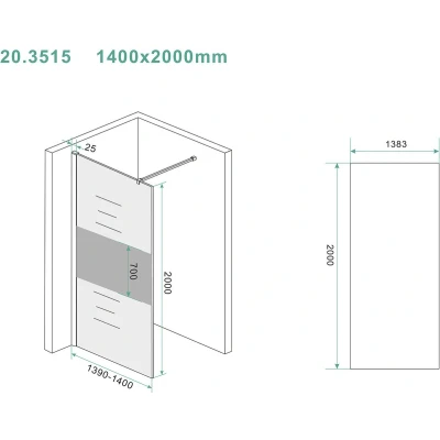 Afbeelding van Slim glasplaat ged.mat rookglas 1400x2000 8mm nano