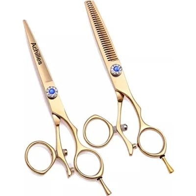 Afbeelding van Achilles® Golden Schaar Set 6 Inch + Kam &amp;Kapmantel &amp; Coupeschaar Kappersschaar