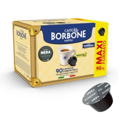 Image de Caffè Borbone Mélange Noir 90 capsules Compatibles avec les Machines à café de la marque Nescafè®* Dolce Gusto®*