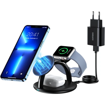 Afbeelding van Choetech 3 in 1 Draadloze Oplaadstation iPhone/AirPods/Watch Zwart