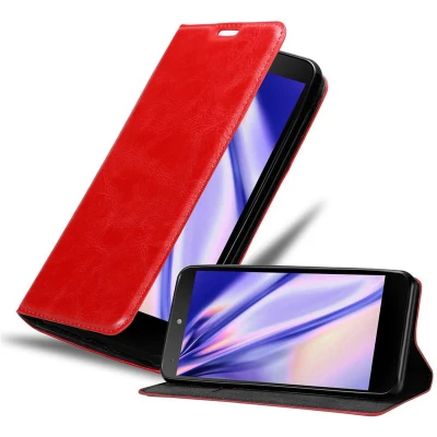 Afbeelding van Cadorabo Hoesje geschikt voor LG Google NEXUS 5 in APPEL ROOD Beschermhoes met magnetische sluiting, standfunctie en kaartvakje Book Case Cover Etui