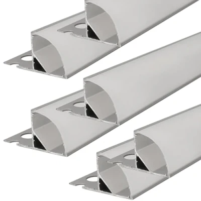 Afbeelding van Jandei Profiel voor integratie van ledstrips gips of gipsplaten, aluminium grijs, met semi transparante diffuser, set 6 profielen x 1 meter