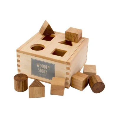 Afbeelding van Wooden Story Houten vormenstoof naturel