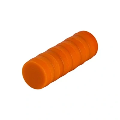 Afbeelding van Magnetastico Sterke neodymium magneten met beschermlaag, afmetingen 12 x 6 mm, ideaal voor magneetbord, koelkast, whiteboard en glazen bord, oranje, mm