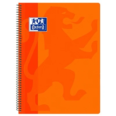 Afbeelding van Oxford, Notitieboek A4 (folio), rooster 4 x 4, deksel van kunststof, oranje
