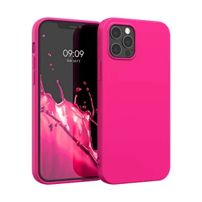 Afbeelding van kwmobile telefoonhoesje geschikt voor Apple iPhone 12 Pro Max Hoesje smartphone Back cover in neon roze