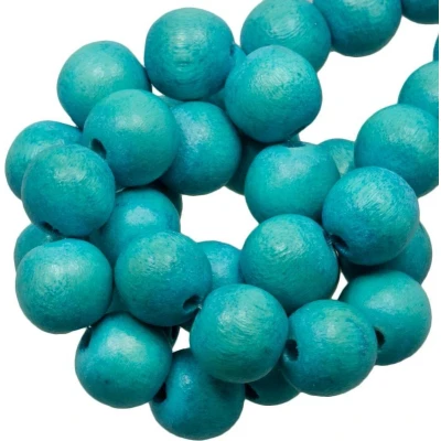 Afbeelding van Houten Kralen Vintage Look (10 mm) Sky Blue (80 stuks)