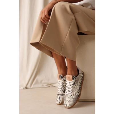 Afbeelding van Fred de la Bretoniere Sneakers laag, Dames, Maat: 36, Black white Leer