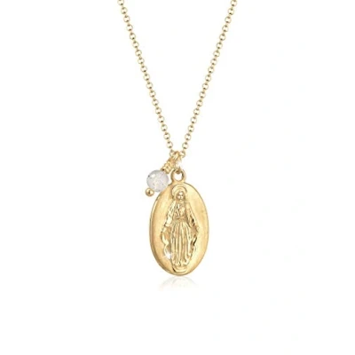 Afbeelding van Elli Marienbild Glaube Faith Ketting goldcoloured, Dames, Maat: 45, Gold coloured