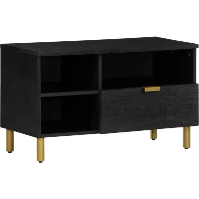 Afbeelding van vidaXL Tv meubel 80x33x46 cm bewerkt hout zwart