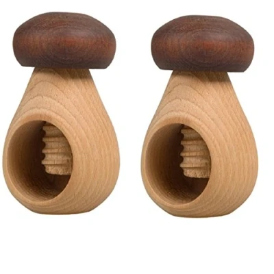 Afbeelding van Hofmeister Holzwaren Houten paddenstoelvormige notenkraker met schroefdraad, hout, bruin, 2 stuks