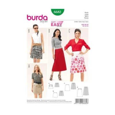Afbeelding van Burda B6682 naaipatroon, rok, papier, wit, 19 x 13 1 cm