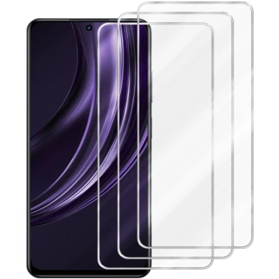 Afbeelding van Cadorabo 3x Screenprotector geschikt voor Realme 13 Beschermende Pantser Film in KRISTALHELDER Getemperd (Tempered) Display beschermend glas 9H hardheid met 3D Touch