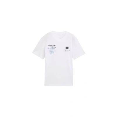 Afbeelding van TOM Tailor Tshirt print, Heren, Maat: Small, White