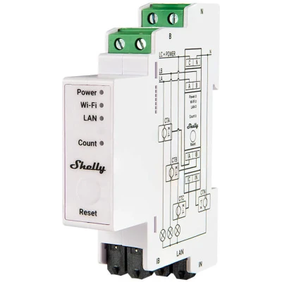 Afbeelding van Shelly Pro 3EM Elektriciteitsmeter WiFi, Bluetooth