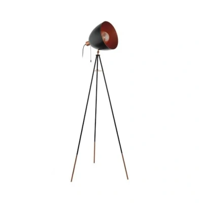 Afbeelding van Eglo Vloerlamp Chester Zwart/koper Zwart