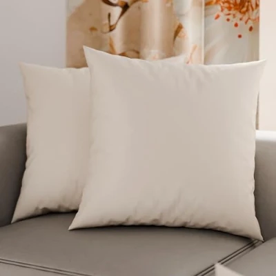 Image de PETTI Artigiani Italiani Lot de 2 Taies d&#039;oreiller Lit 65x65 cm, Housses Coussin Unies Couleur Crème, Taie Oreiller 100% Microfibre Hypoallergénique, Fabriqué en Italie