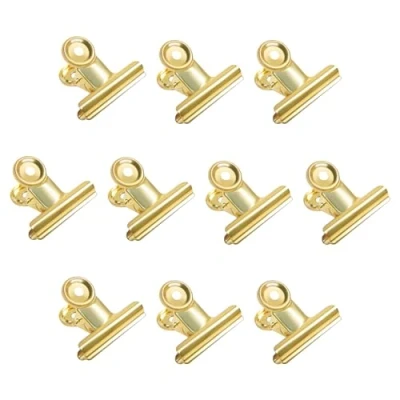 Afbeelding van Coideal gouden bulldog tangen, 51 mm, 10 stuks papieren clips, tekentang voor het binden van metaal, grote klemmen om te schilderen, decoreren, thuiskantoor (goud)