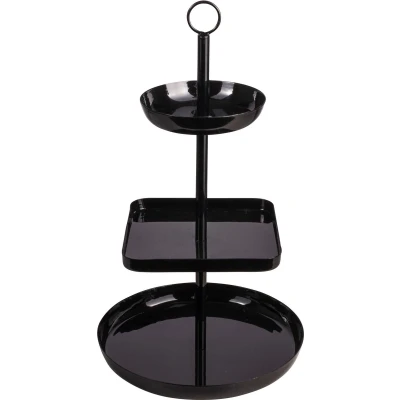 Afbeelding van Cookinglife Etagere / Serveertoren Gusta Zwart Metaal