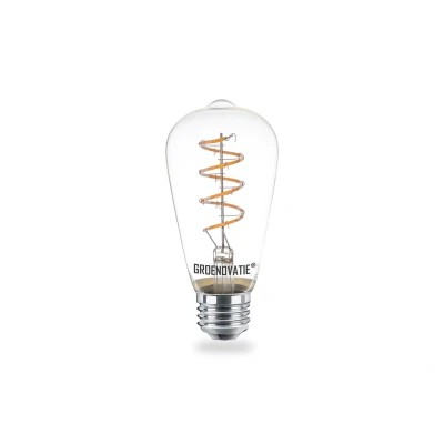 Afbeelding van E27 LED Filament Rustikalamp 6W Spiral Extra Warm Wit Dimbaar