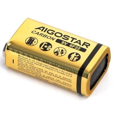 Afbeelding van VoltShine 6F22, 9V koolstofzinkbatterijen, ideaal voor apparaten met een laag verbruik, 1 stuk, garanderen betrouwbare en duurzame prestaties je apparaten.