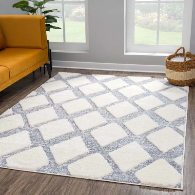 Afbeelding van Vloerkleed Focus Celta Hoogpolig Fluffy Scandinavisch Grijs Creme 120x170 CM