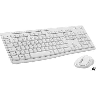 Image de Logitech MK295 Silent Ensemble clavier et souris sans fil 2.4 GHz QWERTZ Allemand blanc cassé
