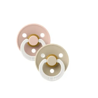 Afbeelding van BiBS Glow in the Dark Stage 2 Fopspeen Anatomisch Blush / Vanilla