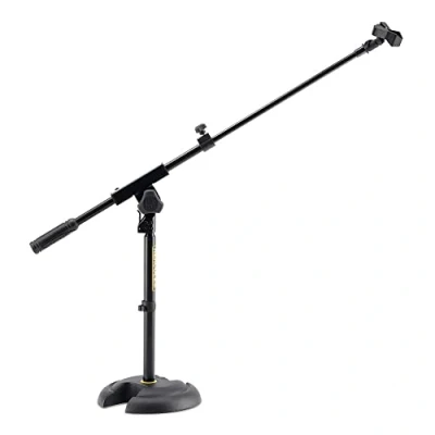Afbeelding van Hercules Stands HCMS 120B microfoonstatief laag,rondsokkel,kort.Galgen Microfoonstandaards