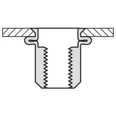 Afbeelding van Masterfix Blindklinkmoer M4x10mm staal (verzinkt) verzonken kop (klein) (Per 250 stuks)