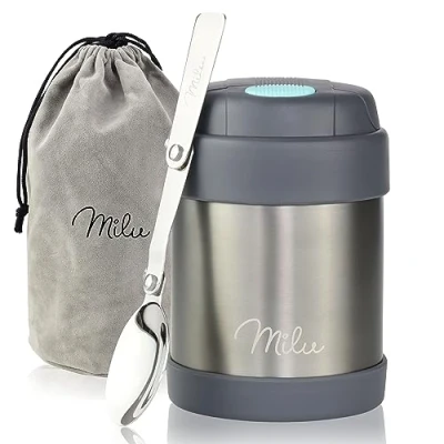 Afbeelding van Milu Geïsoleerde roestvrijstalen container 300 ml grijs