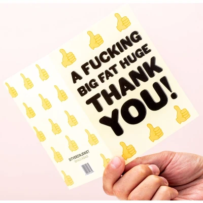Afbeelding van Wenskaart Fucking Thank You Standaard (A6 Formaat)