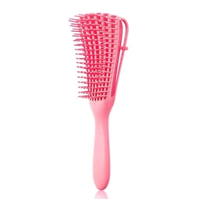 Afbeelding van Daletu Afro 3A Ontwarrende borstel voor krullend haar, 4C, magische en pijnloze kam crêpe, golvend, nat, droog, lang, dik (roze)
