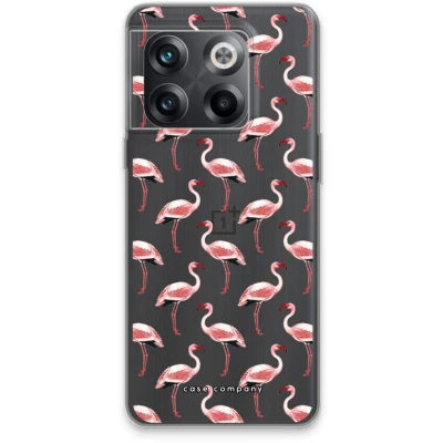 Afbeelding van Case Company® hoesje geschikt voor OnePlus 10T Flamingo Soft Cover Telefoonhoesje Bescherming aan alle Kanten en Schermrand
