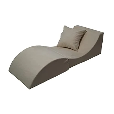 Afbeelding van Velinda Vouwbank, comfortabel, ontspannend, 3 in één, poef, tafel (kleur: crème)