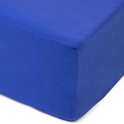 Afbeelding van Amago Hoeslaken, 50 cm muts, 100% katoen, 200 x cm, blauw
