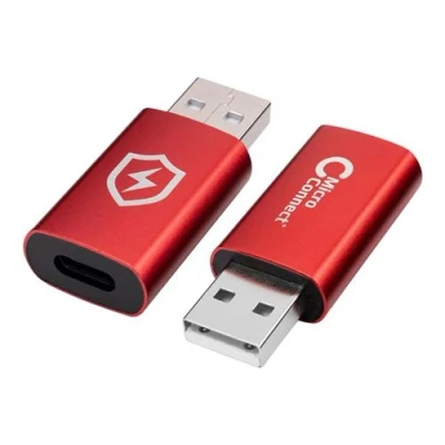 Image de MicroConnect Adaptateur USB (M) pour 24 pin C (F) 5 V 2.4 A Charge sécurisée, bloqueur de données rouge