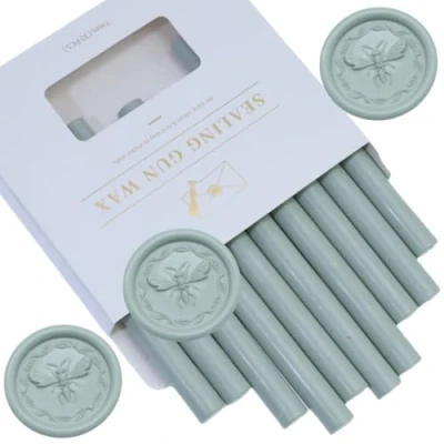 Afbeelding van Atobpp 10 stuks wasstaafjes voor lijmpistool, stempel, letters, lijmpistool van 0,43 inch, saliegroen