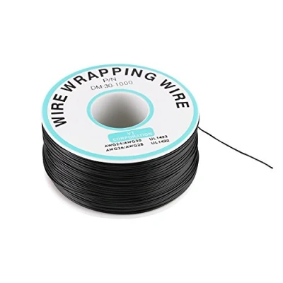 Afbeelding van Vertind koperdraad, gewikkeld, 0,25 mm, 30 AWG steekpaneel, 250 m kabel, zwart voor elektronische test