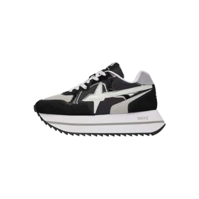 Afbeelding van W6YZ DEVA Sneakers laag, Dames, Maat: 37, Weiß schwarz Leer en textiel