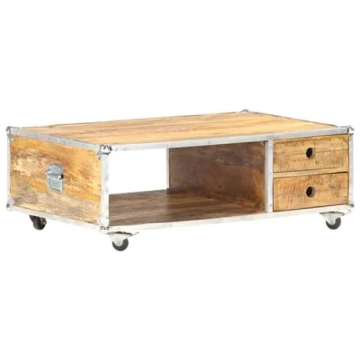 Afbeelding van Salontafel 89x59x33 cm massief ruw mangohout